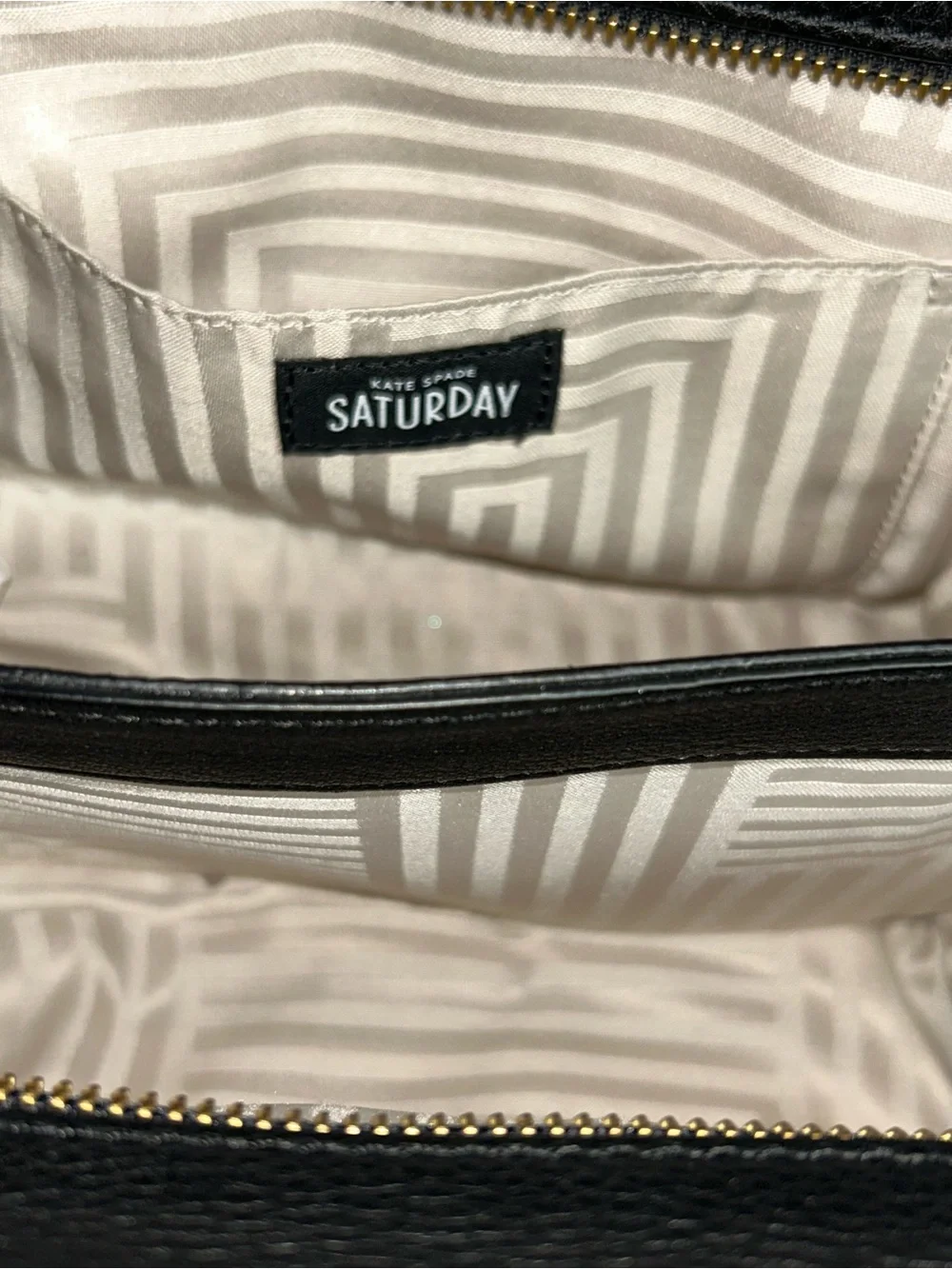 Kate Spade Saturday Black Leather Gold Polka Dot Satchel Crossbody Shoulder Bag
